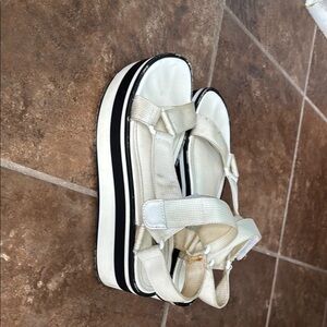 Steve Madden White Platform Sandals